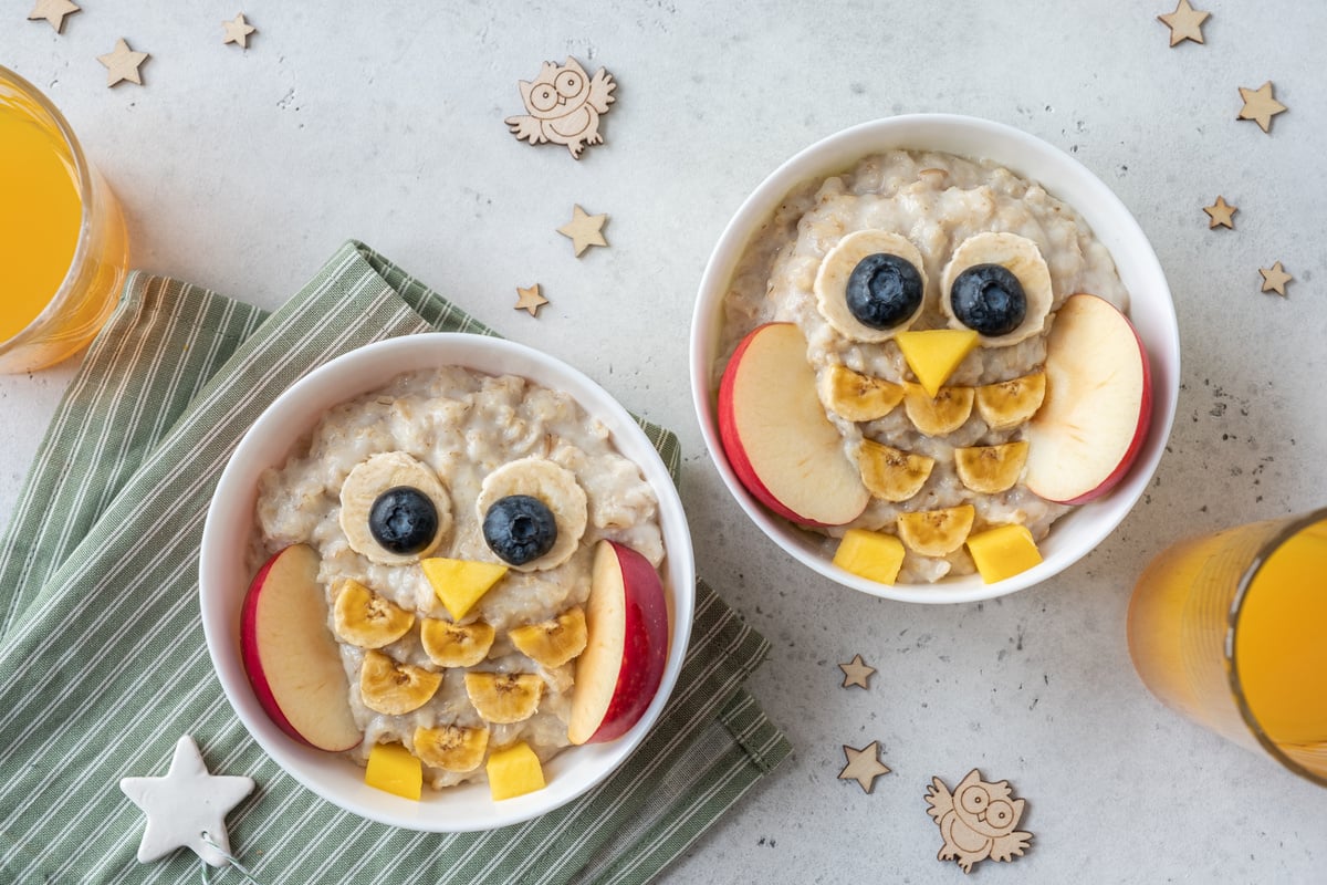 Funny kids breakfast porridge